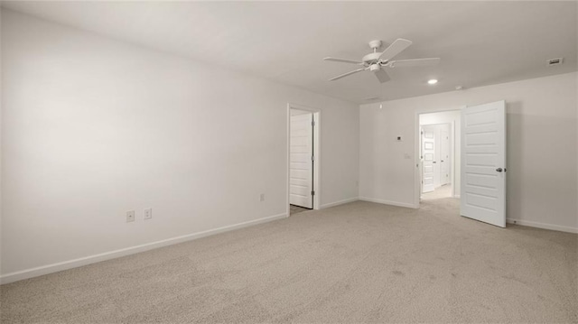 1316 Village Brook Dr, Dacula, GA 30019 - unfurnished bedroom with light carpet, recessed lighting, and ceiling fan