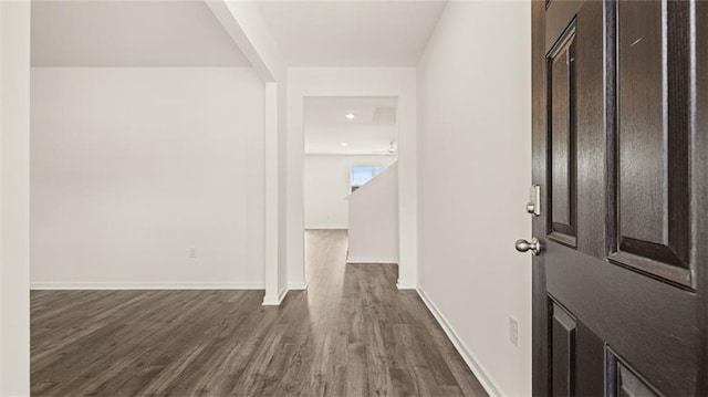 1316 Village Brook Dr, Dacula, GA 30019 - entryway with dark wood-style flooring and baseboards
