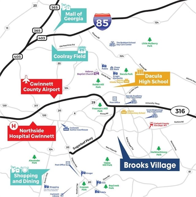 1316 Village Brook Dr, Dacula, GA 30019 - map / location