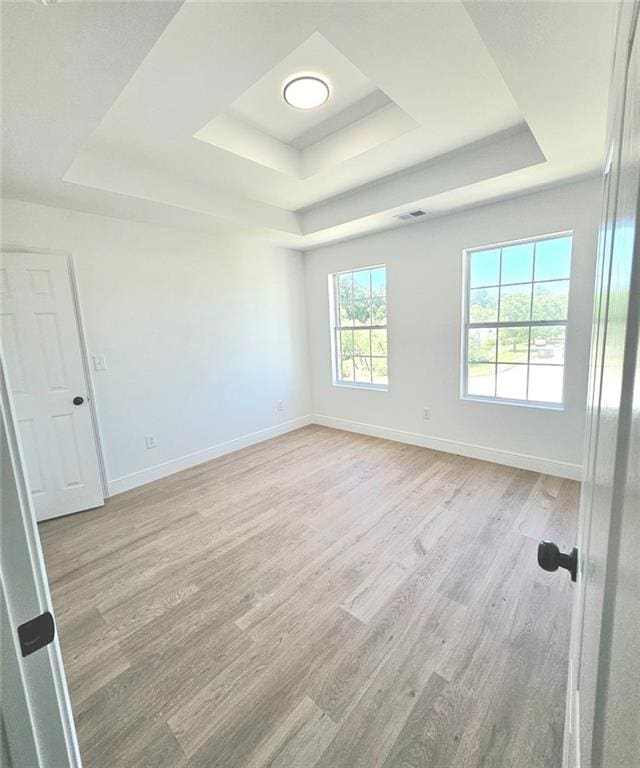 681 Burtons Cv, Hampton, GA 30228 - unfurnished room with a raised ceiling, light wood-style floors, and baseboards