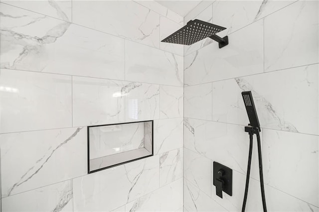 bathroom view of a tile shower