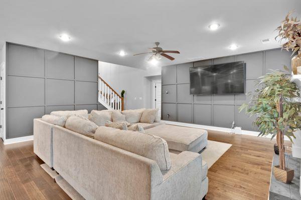 dining room with hardwood / wood-style flooring