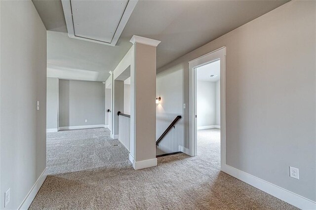 carpeted living room with ceiling fan