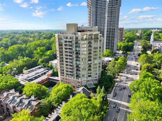 2626 Peachtree Rd NW Unit 606, Atlanta, GA 30305 - birds eye view of property with a view of city and a forest view