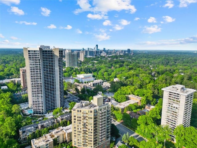 2626 Peachtree Rd NW Unit 606, Atlanta, GA 30305 - birds eye view of property with a view of city and a forest view