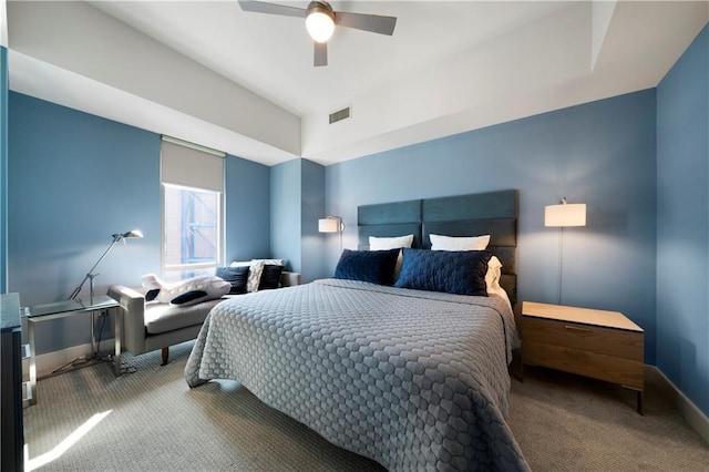 1100 Howell Mill Rd NW Unit 708, Atlanta, GA 30318 - carpeted bedroom with baseboards and ceiling fan