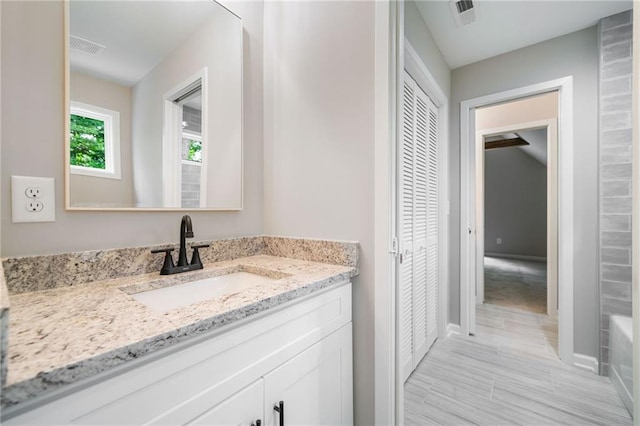 4189 Tamarack Dr, Jasper, GA 30143 - bathroom featuring vanity, baseboards, and a closet