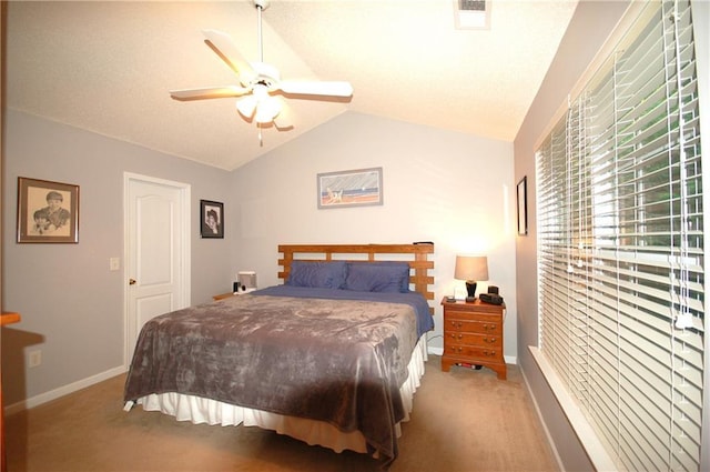 70 Darbys Crossing Ct, Hiram, GA 30141 - bedroom featuring carpet floors, lofted ceiling, baseboards, and a ceiling fan