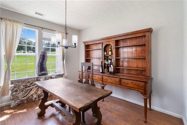 5351 Paramount View Way, Sugar Hill, GA 30518 - dining room with hardwood / wood-style flooring and a chandelier