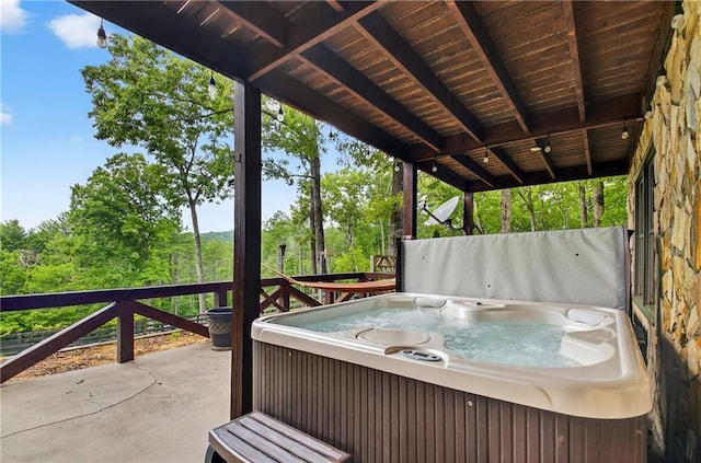 212 Dogpatch Ln, Blue Ridge, GA 30513 - view of patio featuring a hot tub