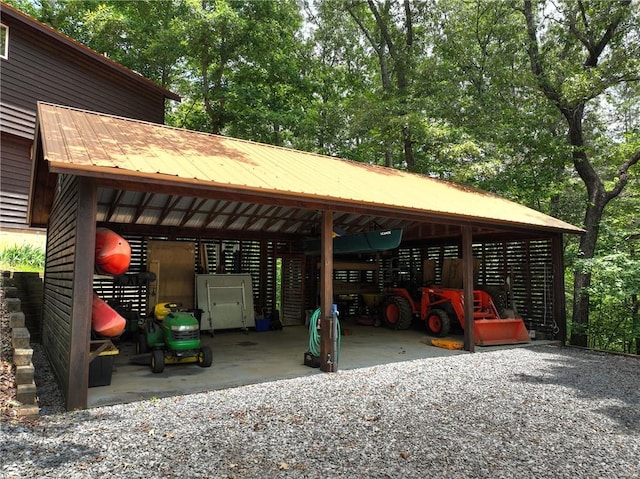 212 Dogpatch Ln, Blue Ridge, GA 30513 - view of car parking with a carport and gravel driveway