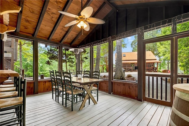 212 Dogpatch Ln, Blue Ridge, GA 30513 - sunroom with ceiling fan and healthy amount of natural light