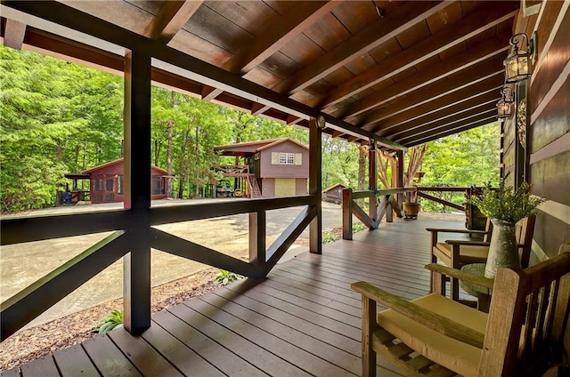 212 Dogpatch Ln, Blue Ridge, GA 30513 - view of wooden terrace
