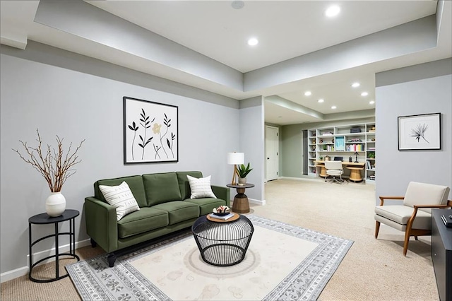 4497 Windsor Oaks Dr, Marietta, GA 30066 - carpeted living area featuring recessed lighting and built in features