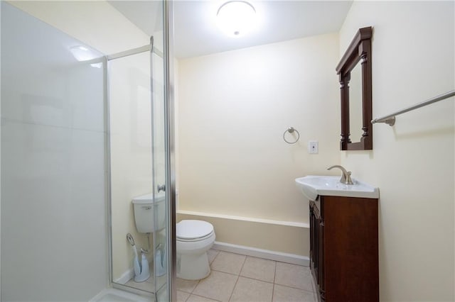 4497 Windsor Oaks Dr, Marietta, GA 30066 - bathroom featuring vanity, a shower with door, and tile patterned flooring