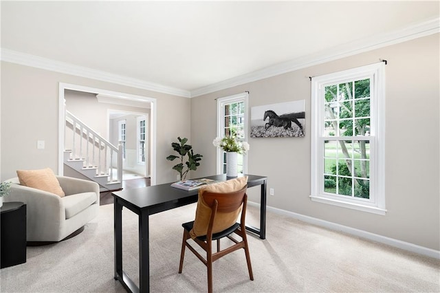4497 Windsor Oaks Dr, Marietta, GA 30066 - office space with crown molding, healthy amount of natural light, and light colored carpet