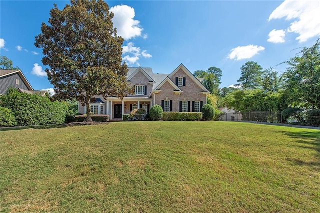 view of front facade with a front yard