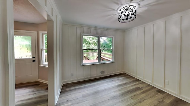 interior space with light hardwood / wood-style flooring