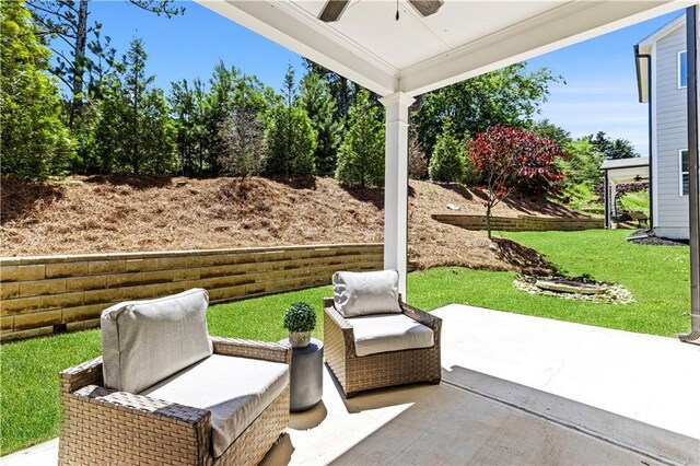 4011 Fallen Leaf Ct, Kennesaw, GA 30152 - view of patio featuring ceiling fan