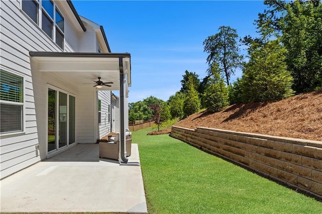 4011 Fallen Leaf Ct, Kennesaw, GA 30152 - view of grassy yard featuring a patio and ceiling fan