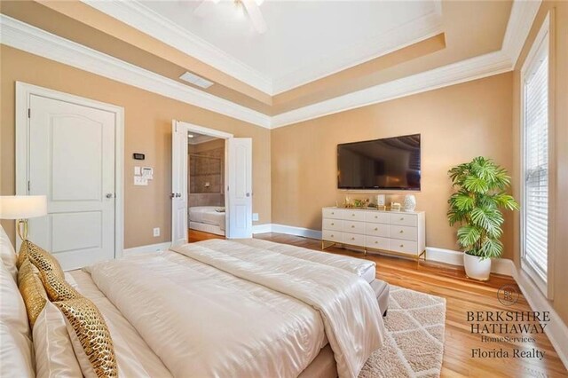 2380 Crescent Park Ct Unit 4, Atlanta, GA 30339 - bedroom featuring baseboards, a raised ceiling, crown molding, and multiple windows