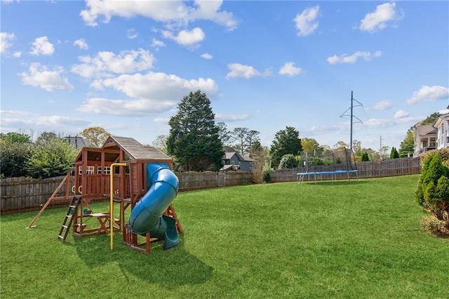 673 Dunbrody Dr, Milton, GA 30004 - view of yard with a trampoline and a playground