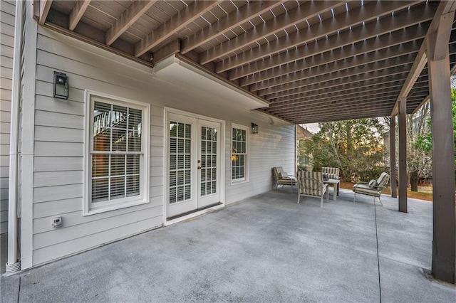 view of patio / terrace featuring french doors