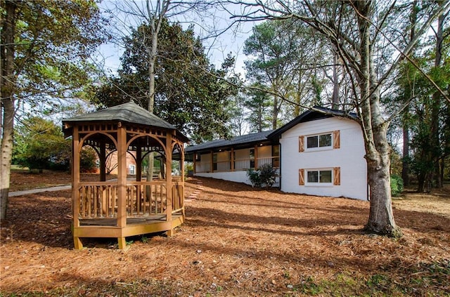 view of yard featuring a gazebo