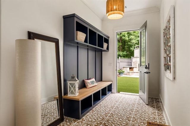 mudroom with baseboards