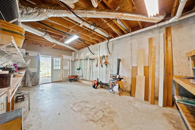 sunroom / solarium with french doors, ceiling fan, and beam ceiling