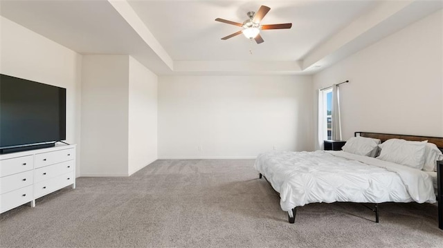231 Malbone St SW, Cartersville, GA 30120 - carpeted bedroom featuring a tray ceiling, ceiling fan, and baseboards