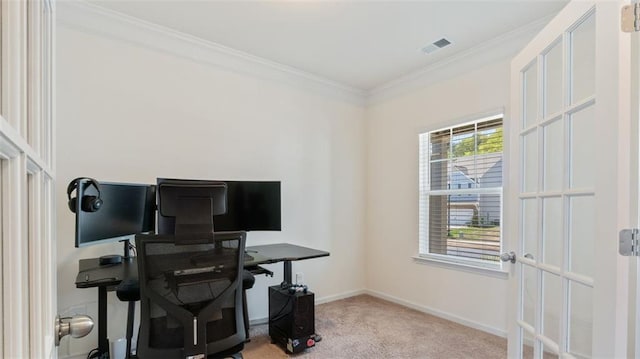231 Malbone St SW, Cartersville, GA 30120 - carpeted home office with ornamental molding and baseboards