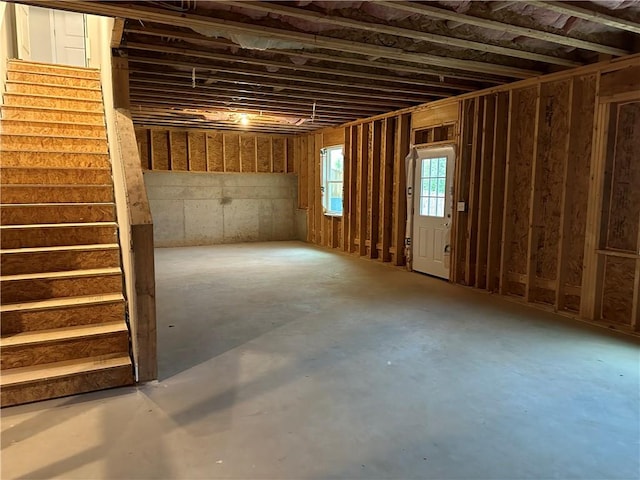 misc room with concrete floors