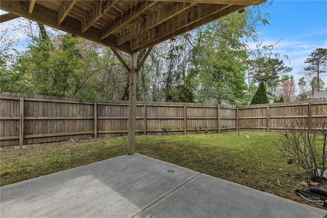 view of patio with a fenced backyard