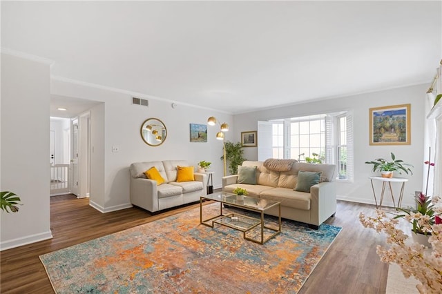 1995 Raleigh Tavern Dr, Roswell, GA 30076 - living area with crown molding, wood finished floors, and baseboards