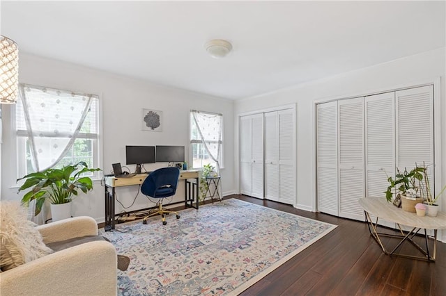 1995 Raleigh Tavern Dr, Roswell, GA 30076 - home office with wood-type flooring and baseboards