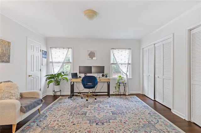 1995 Raleigh Tavern Dr, Roswell, GA 30076 - office space featuring healthy amount of natural light, ornamental molding, dark wood finished floors, and baseboards