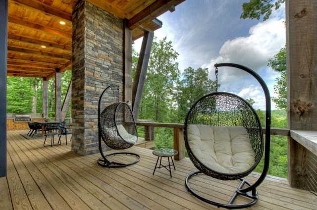 897 Faraday Dr, Ellijay, GA 30540 - wooden deck featuring outdoor dining space