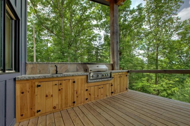 897 Faraday Dr, Ellijay, GA 30540 - deck featuring an outdoor kitchen and a sink