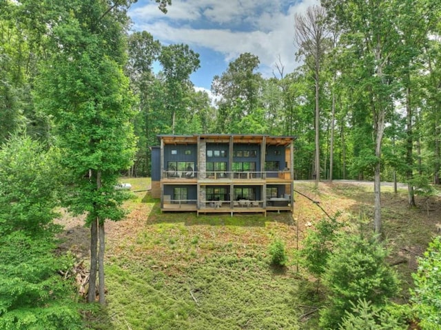 897 Faraday Dr, Ellijay, GA 30540 - back of house featuring a wooden deck