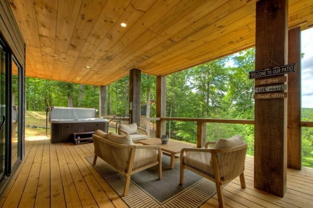 897 Faraday Dr, Ellijay, GA 30540 - wooden terrace with an outdoor hangout area