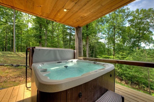 897 Faraday Dr, Ellijay, GA 30540 - wooden terrace with a hot tub