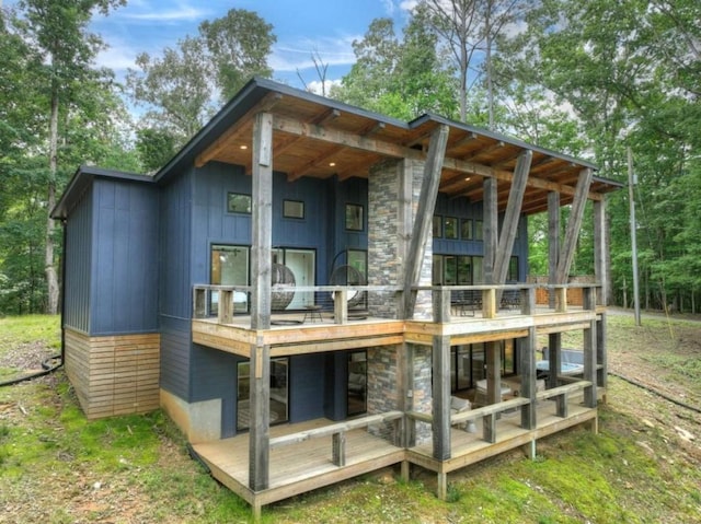 897 Faraday Dr, Ellijay, GA 30540 - back of house with stone siding