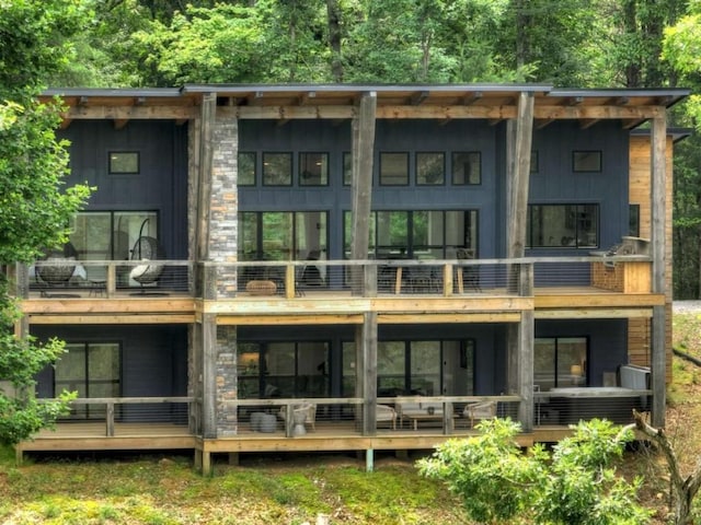 897 Faraday Dr, Ellijay, GA 30540 - back of property featuring a balcony