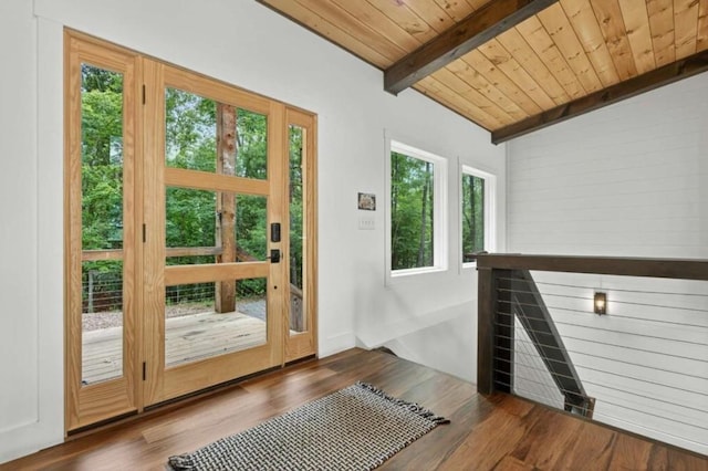 897 Faraday Dr, Ellijay, GA 30540 - doorway featuring wood ceiling and wood finished floors