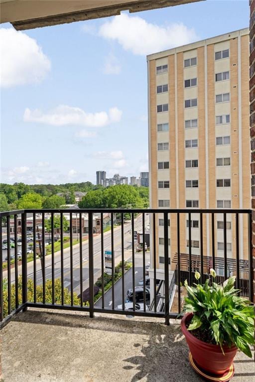balcony featuring a view of city