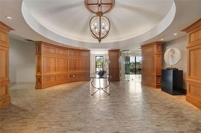 lobby with recessed lighting
