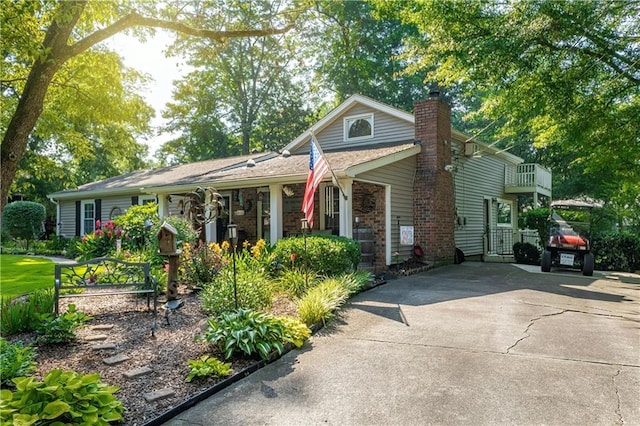 4442 Academy St, Acworth, GA 30101 - view of front of property featuring concrete driveway and a chimney