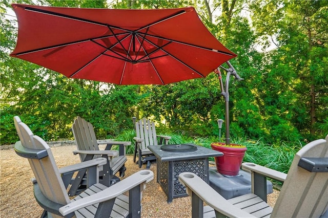4442 Academy St, Acworth, GA 30101 - view of patio / terrace featuring a fire pit