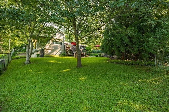 4442 Academy St, Acworth, GA 30101 - view of yard featuring a wooden deck